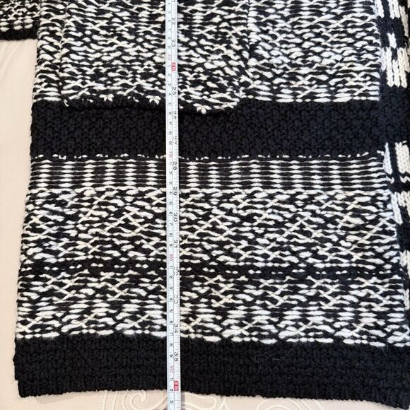 Lucky Brand Fair Isle Sweater Coat Shawl Collar Open Front Black Plus Size XXL - Picture 10 of 10